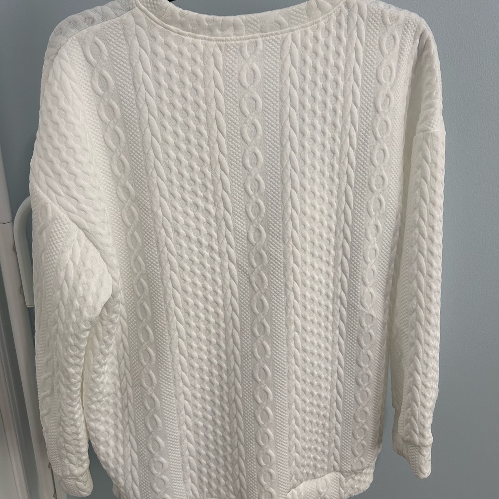 Cozy White Cable Knit Sweater